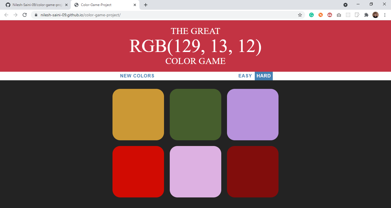 Home Page - Color Game